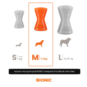 Visuel 2 du produit Bionic Jouet Chien Os Orange M - 12 x 6,5 x 5 cm