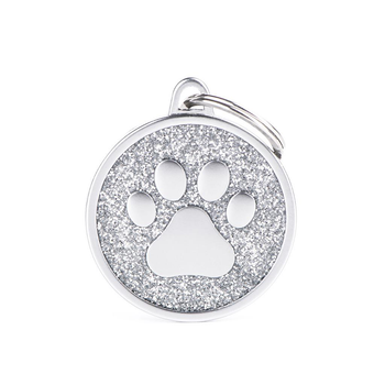 Visuel 1 du produit MyFamily Médaille d’identification Chien Shine Grand Cercle Patte Argent – Ø 32 mm