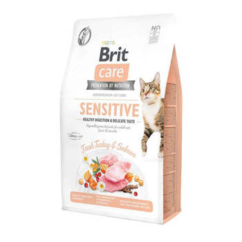 Visuel 1 du produit Brit Care Croquettes Chat Adulte Digestion & Goût Dinde Saumon - 2 kg
