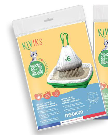 Visuel 1 du produit Kiviks Sacs à litière filtrants Taille M Blanc - 46 x 33 x 12 cm