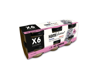 Visuel 1 du produit Hamiform Pâtée Chat Volaille Jambon - Pack de 6 pots en verre
