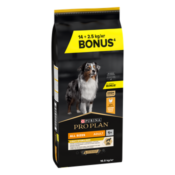 Visuel 1 du produit Croquettes Chien Stérilisé - ProPlan All Dogs Size Light - 14 + 2,5 kg offerts