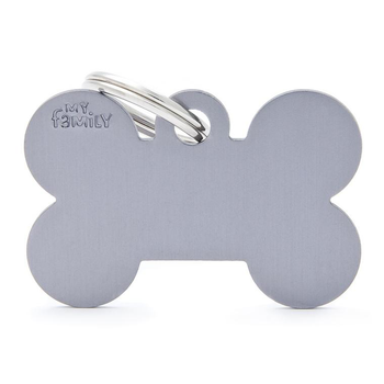 Visuel 1 du produit My Family Médaille Chien Basic Grand os Alu Gris - 38 x 25 x 2 mm