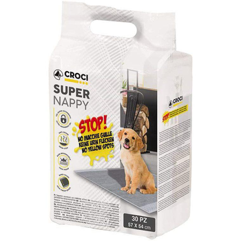 Visuel 1 du produit Hygiène Chien - Tapis d'apprentissage Croci Super Nappy Carbone - 57 x 54 cm - Lot de 30