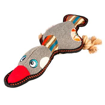 Visuel 2 du produit Duvoplus Jouet Chien Canard Gris Canevas - Taille 33 x 13 x 6 cm