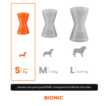 Visuel 2 du produit Bionic Jouet Chien Os Orange S - 9,5 x 5 x 4 cm