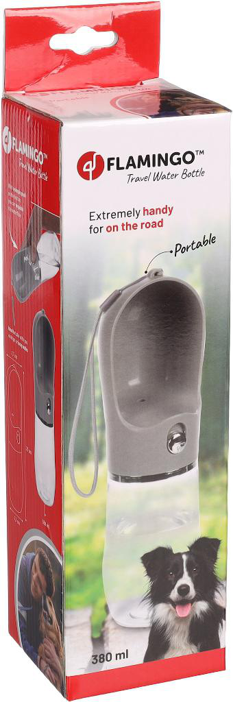 Visuel 1 du produit Distributeur Chien - Gourde Archie Gris - 6,7 x 6,5 x 27,5 cm