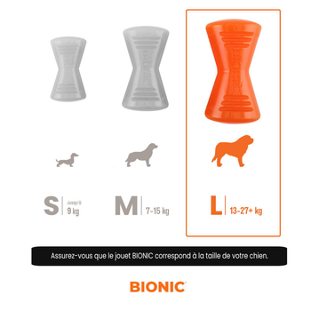 Visuel 2 du produit Bionic Jouet Chien Os Orange L - 15 x 8 6,5 cm