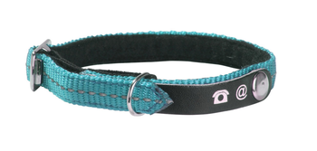 Visuel 1 du produit Bobby Collier Lost avec porte adresse Chat Turquoise – 30 x 1 cm