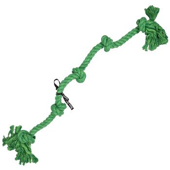 Visuel 1 du produit Duvoplus Jouet Chien Corde 5 Nœuds Vert XXXXXL Floss - Taille 130 x 14 x 12 cm