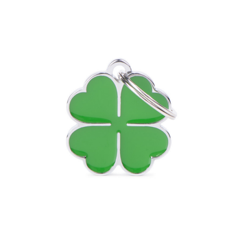 Visuel 1 du produit My Family Médaille Chien Charms Trèfle Vert - 28 x 24 mm