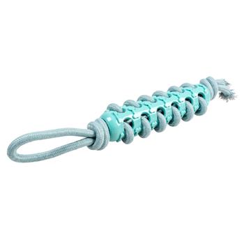 Visuel 2 du produit Duvoplus Jouet Chien Bâton De Corde Caoutchouc Et Boucle Bleu - Taille 46 x 7 x 5 cm