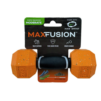 Visuel 2 du produit Max Fusion Jouet Chien Haltère flottante Nike Taille S Orange - 14 x 5,5 x 5,5 cm