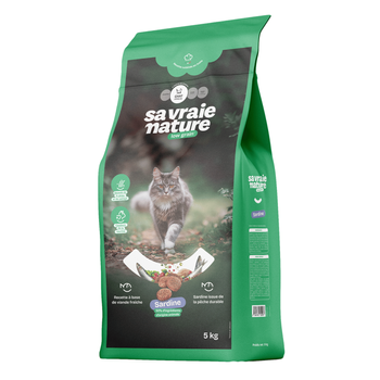Visuel 1 du produit Sa Vraie Nature Croquettes Chat Stérilisé Réduit En Céréales Sardine - 5 kg
