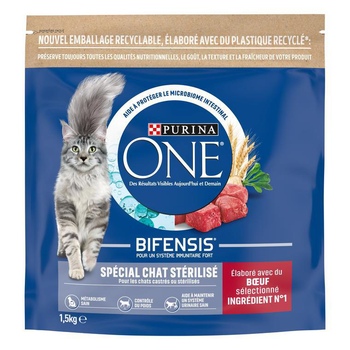 Visuel 2 du produit Purina One Croquettes Chat Bœuf Et Blé - 1,5 kg