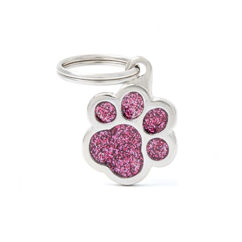 Visuel 1 du produit My Family Médaille Chien Shine Petite patte Rose - 20 x 20 mm