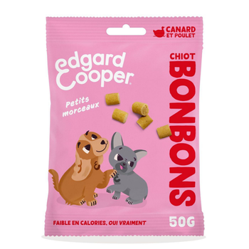 Visuel 1 du produit Edgard & Cooper Friandises Chiot Canard Sans Céréales Bonbons Petits Morceaux - 50 g