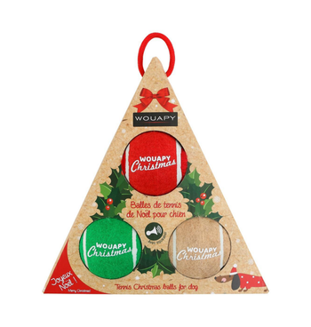 Visuel 1 du produit Wouapy Jouet Chien Coffret Noël Balles Tennis Multicolore - x 3
