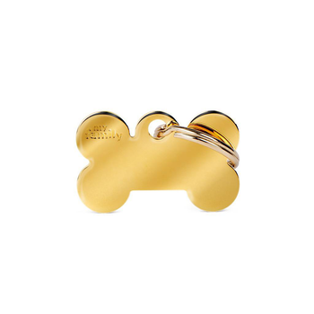 Visuel 1 du produit MyFamily Médaille Chien Basic Os Noir et Or - 29 x 20 mm