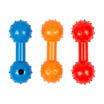 Visuel 1 du produit Duvoplus Jouet Chien À Mâcher Multicolore Haltère Rubber Dumbell - Taille 11 cm