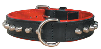 Visuel 1 du produit Collier Chien – Zolux Collier Cuir Bouledogue noir/rouge – 55 cm