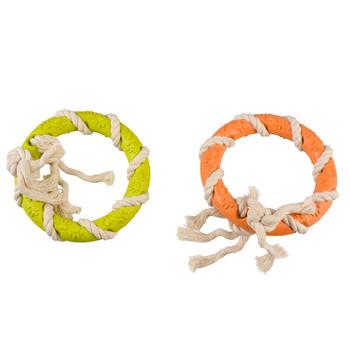 Visuel 2 du produit Duvoplus Jouet Chien Bague Corde Et Caoutchouc Multicolore - 12,5 x 12,5 x 3,2 cm
