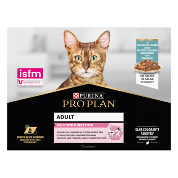 Visuel 2 du produit Boîtes Chat – Pro Plan Sachet Delicate Poisson - 10 x 85 g