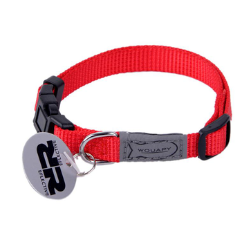 Visuel 1 du produit Collier Chat - Wouapy Collier nylon Basic line Rouge - 21/31 x 1 cm