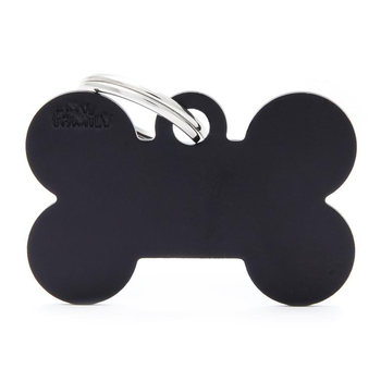 Visuel 1 du produit My Family Médaille Chien Basic Grand os Alu Noir - 38 x 25 x 2 mm