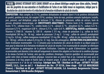 Visuel 2 du produit Advance Veterinary Diets Croquettes Chien Urinary - 12 kg
