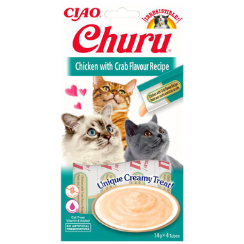 Visuel 1 du produit Inaba Friandise Crémeuse Chat Poulet & Crabe - 4 x 14 gr