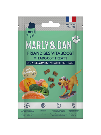 Visuel 1 du produit MARLY & DAN Friandise Chien Vitaboost Légumes Saumon - Format poche 20 gr