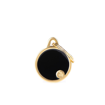 Visuel 1 du produit MyFamily Médaille Chien Basic Ronde Noir et Or - 21 x 26 mm