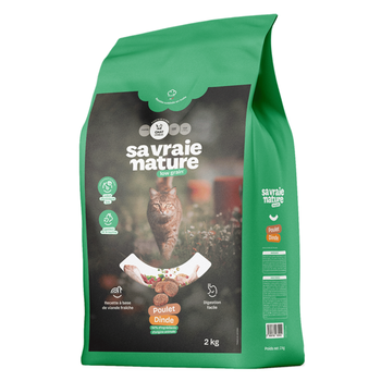 Visuel 1 du produit Sa Vraie Nature Croquettes Chat Stérilisé Réduit En Céréales Poulet/Dinde - 2 kg