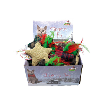 Visuel 1 du produit Bubimex Jouet Chat Peluche Étoile Tartan Multicolore - 11 cm