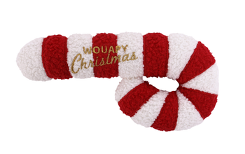 Visuel 1 du produit Wouapy Jouet Chien Peluche Noël Sucre D'Orge Papier Froissé Rouge Et Blanc - 70 cm