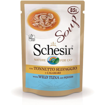 Visuel 1 du produit Soupe chat Schesir Thon sauvage et Calmars - 85g