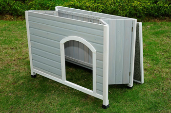 Visuel 2 du produit Niche Chien Pliable Blanc certifié FSC® - 115 x 72,5 x 83 cm