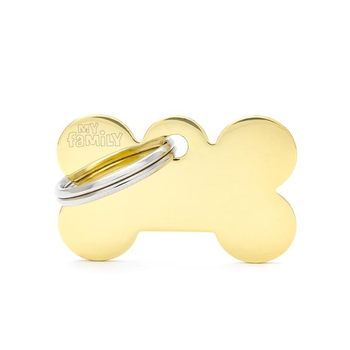 Visuel 1 du produit My Family Médaille Chien Basic Petit os Laiton Doré - 30 x 19 x 2 mm