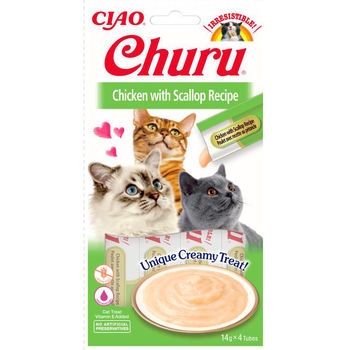 Visuel 1 du produit Inaba Friandise Crémeuse Chat Poulet & Pétoncle - 4 x 14 gr