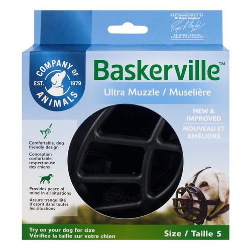 Visuel 1 du produit Muselière pour chien noire caoutchouc thermoplastique Baskerville Ultra – Taille 5