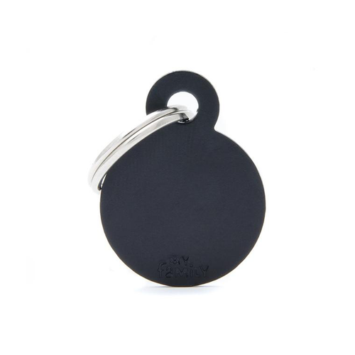 Visuel 1 du produit My Family Médaille Chien Basic Petit cercle Alu Noir - 28,5 x 21,5 x 2 mm