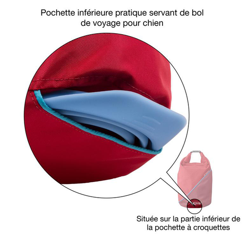 Visuel 4 du produit Kurgo Sac de transport croquettes rouge - Capacité 2,2 kg