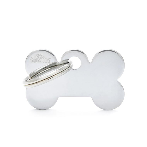 Visuel 1 du produit My Family Médaille Chien Basic Petit os Laiton Gris - 30 x 19 x 2 mm