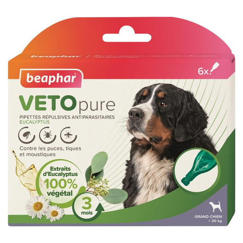 Visuel 1 du produit Soin Chien - Beaphar Pipette antiparasitaire Vetopure grand chien - 6 x 2 ml