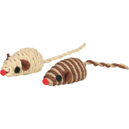 Visuel 1 du produit Trixie Souris fil de coton et rabane x1 coloris aléatoire - 5 cm
