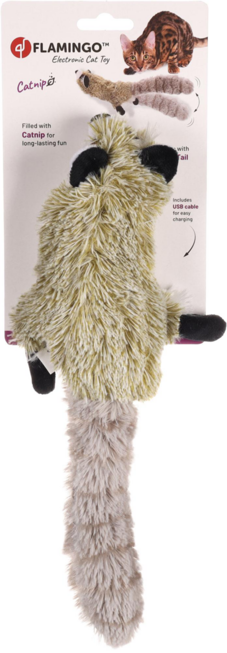 Visuel 3 du produit Flamingo Jouet électronique Chat Raton Laveur Gris - 15 x 36 x 4 cm