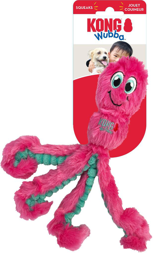 Visuel 6 du produit Kong Jouet Chien Peluche Wubba Octopus - Taille M (Livré aléatoirement parmi 3 coloris)