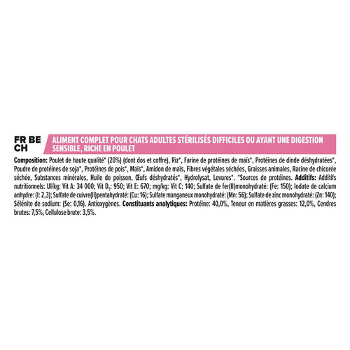 Visuel 3 du produit Croquettes Chat – Pro Plan Sterilised Adulte Poulet - 3 kg