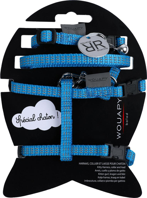 Visuel 1 du produit Collier Chat - Wouapy Pack chaton Protect Bleu
